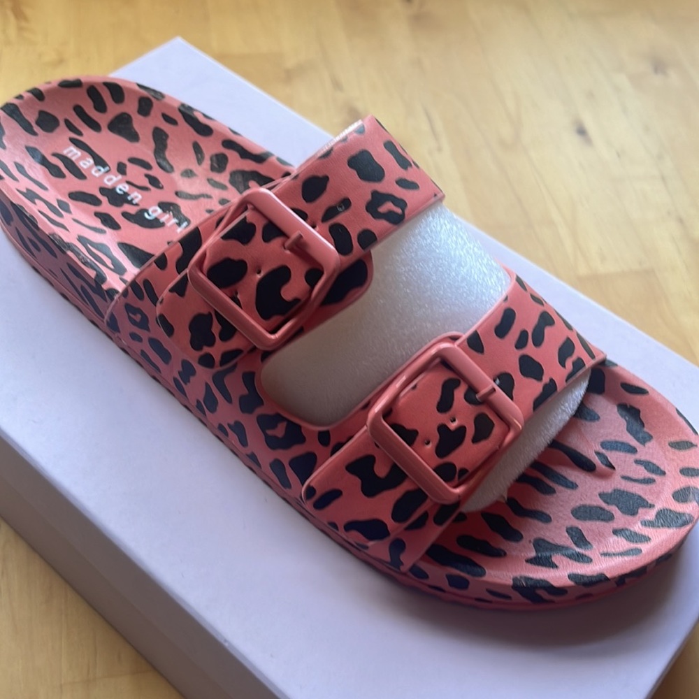 Madden girl Teddy-T Pink Multi fashion slides